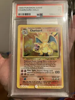 CHARIZARD 1999 POKEMON ORIGINAL BASE SET RARE HOLO 4/102 VG PSA 3 - Image 1