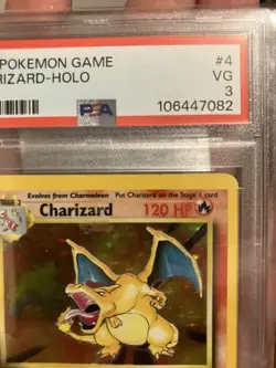 CHARIZARD 1999 POKEMON ORIGINAL BASE SET RARE HOLO 4/102 VG PSA 3 - Image 3