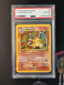 1999 POKEMON GAME CHARIZARD HOLO # 4/102 Base Set Wotc Original 💎PSA 6 NM💎 - Image 1