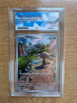 Pokemon TCG Paldean Wooper 102/094 Phantasmal Flames ACE 10 GRADED! PERFECT SUBS - Image 1