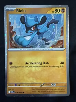 Pokemon Riolu Cosmos Holo 076/132 Mega Evolution Promo LP - Image 1