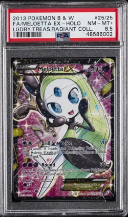 2013 POKEMON B&W LEGEND TREASURES RADIANT COLL FULL ART/MELOETTA EX PSA 8.5 - Image 1