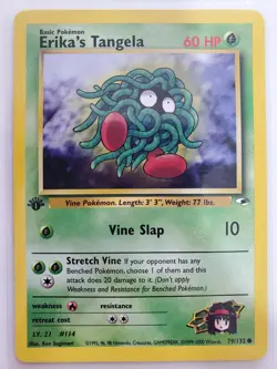Erika's Tangela 1st Edition 79/132 Gym Heroes Pokemon TCG LP - Image 1