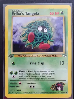 Erika's Tangela 1st Edition 79/132 Gym Heroes Pokemon TCG LP - Image 4