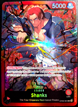 Shanks OP09-001 ONE PIECE Tcg Card Game NM RED Leader - Image 1