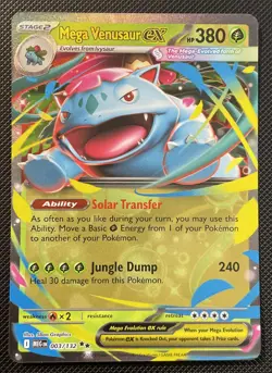 Mega Venusaur EX - 003/132 - Rare - Mega Evolution - EN Pokemon Card - NM - Image 1