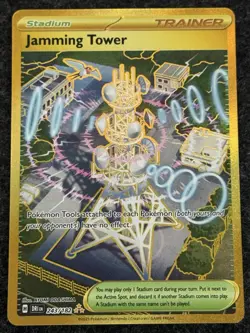 Jamming Tower 243/182 - Gold Hyper Rare Destined Rivals Pokemon TCG - NM Card - Image 1
