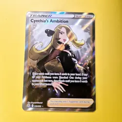 Cynthia's Ambition 169/172 Brilliant Stars Pokemon Card Full Art Ultra Rare Holo - Image 3
