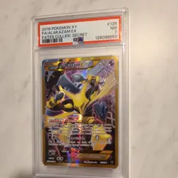 2016 POKEMON XY FATES COLLIDE SECRET #125 FULL ART/ALAKAZAM EX PSA 7 - Image 1