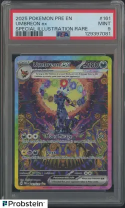 2025 Pokemon PRE EN Prismatic Evolutions Umbreon EX SIR 161/131 PSA 9 MINT - Image 1
