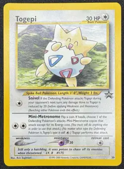 Pokemon TCG Togepi Card 30 WOTC Promo Black Star MP - Image 1