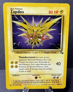 Pokemon TCG: Zapados 30/62 Fossil-Reg-Unlimited-WOTC-Rare-LP - Image 1