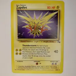 Zapdos 30/62 Fossil Pokemon TCG Trading Card WOTC Non-holo LP - Image 1