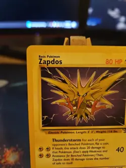 Pokemon TCG Zapdos Fossil, Unlimited Rare, Vintage WOTC Card 30/62 LP - Image 2