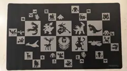 Rare Black and Gray Legendary Pokemon Pattern Trading Card Game Playmat 24"x14" - Image 1