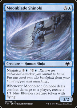 4x MTG Moonblade Shinobi Modern Horizons (Playset) - PACK FRESH - Image 1