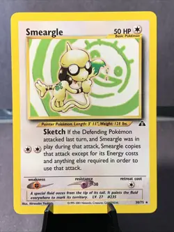 Pokemon TCG Smeargle 30/75 Neo Discovery Unlimited Non Holo Rare 2001 WOTC NM - Image 1