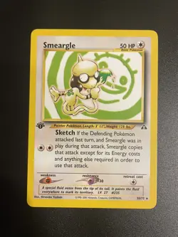 1st Edition Non-Holo Smeargle 30/75 Neo Discovery Set Pokemon Card - Exc - Image 1
