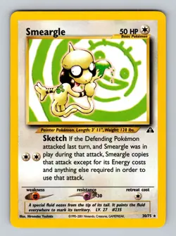 Pokemon Smeargle 30/75 Neo Discovery Pokemon TCG 2001 Vintage - Image 1