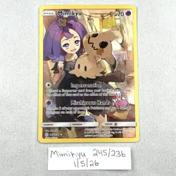 Mimikyu 245/236 Alt Art Secret Rare Pokemon TCG Cosmic Eclipse NM - Image 1