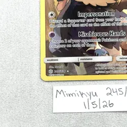 Mimikyu 245/236 Alt Art Secret Rare Pokemon TCG Cosmic Eclipse NM - Image 3