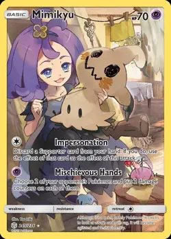 Mimikyu 245/236 Full Art Pokemon Cosmic Eclipse Pokemon TCG NM - Image 1