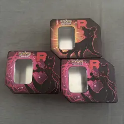 Pokemon TCG Team Rocket's Mewtwo, Persian Umbreon, Eevee & Pikachu Empty Tins - Image 2