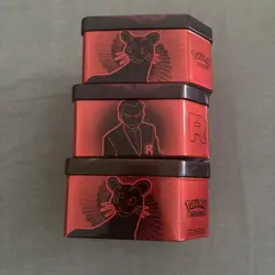Pokemon TCG Team Rocket's Mewtwo, Persian Umbreon, Eevee & Pikachu Empty Tins - Image 5