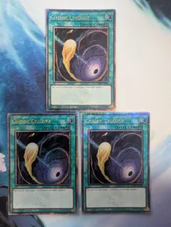 YuGiOh! Cosmic Cyclone RA02-EN061 Quarter Century Rare x3 PLAYSET 1st Ed - Image 1