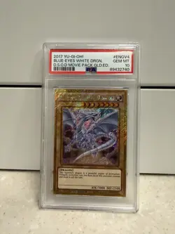 Yu-Gi-Oh Blue-Eyes White Dragon MVP1-ENGV4 PSA 10 Gold Secret Rare - Image 1