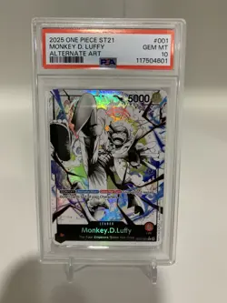 One Piece ST21-001 Monkey D Luffy Gear 5 Starter Deck 21 Alt Art Parallel PSA 10 - Image 1