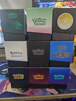 Lot 9 Empty Pokemon Elite Trainer Boxes ETB Various Sets No Duplicates EMPTY - Image 1