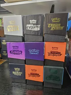 Lot 9 Empty Pokemon Elite Trainer Boxes ETB Various Sets No Duplicates EMPTY - Image 4