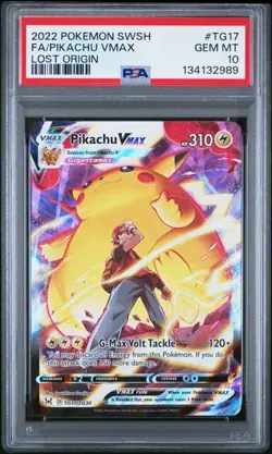 PSA 10 GEM MINT Pikachu VMAX Lost Origin Full Art 2022 Holo Pokemon TG17/TG30 - Image 1