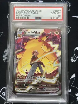 Pikachu VMAX TG17/TG30 Pokemon SWSH Lost Origin Trainer Gallery Full Art PSA 10 - Image 1
