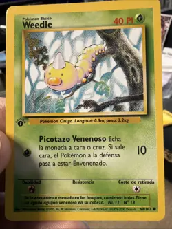 1st Edition Weedle 69/102 - NM Near Mint Spanish Base Set Pokemon Card - Image 1
