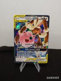 Pokemon TCG Mega Lopunny & Jigglypuff GX Tag Team 165/236 Cosmic Eclipse NM - Image 1