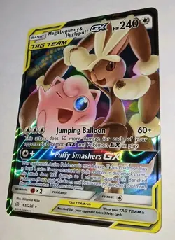 Mega Lopunny & Jigglypuff GX - 165/236 - Pokemon Cosmic Eclipse TAG TEAM Card NM - Image 2