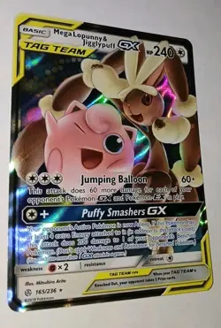 Mega Lopunny & Jigglypuff GX - 165/236 - Pokemon Cosmic Eclipse TAG TEAM Card NM - Image 3