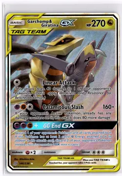 Pokemon TCG Garchomp & Giratina GX 146/236 Sm-Unified Minds TAG TEAM Ultra Rare - Image 1