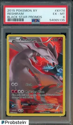 2015 Pokemon XY Black Star Promos #XY74 Reshiram PSA 6 EX-MT - Image 1