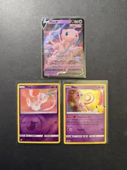 x3 Mew V Pokemon Card Collection Reverse Holo Ultra Rare SM SWSH PTCG - Image 1