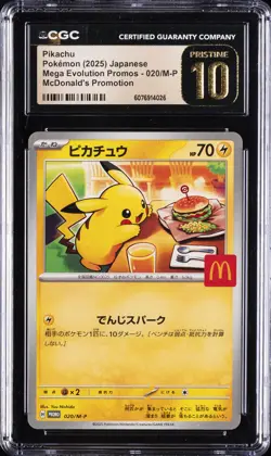 2025 POKEMON JPN MEGA EVOLUTION PROMOS MCDONALD'S PROMOTION PIKACHU CGC 10 - Image 1