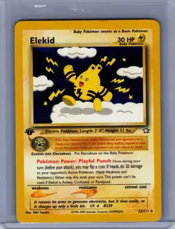 Elekid 22/111 Rare 1st Edition Neo Genesis Pokemon Card - Image 1