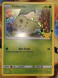 Chikorita 2/25 Holo Pokemon 25th Anniversary McDonald’s Promo Card 2021 NM - Image 2