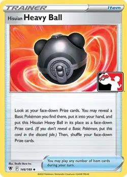 1x Hisuian Heavy Ball (#146/189) - Holofoil NM Eng Pokemon - Prize Pack Series - Image 1