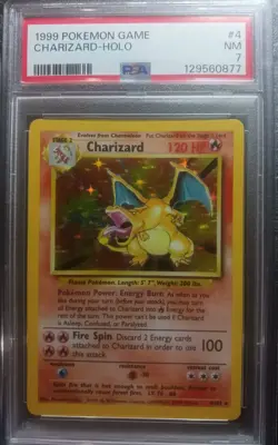 CHARIZARD-HOLO 4/102 PSA 7 NM Vintage Rare Base Pokemon(New Cert) - Image 3