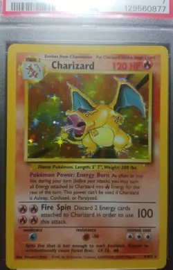 CHARIZARD-HOLO 4/102 PSA 7 NM Vintage Rare Base Pokemon(New Cert) - Image 5