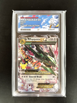 M Rayquaza EX Celebrations Card 76/108 Holo ACE 9 MINT Pokemon TCG + Grading Rep - Image 1