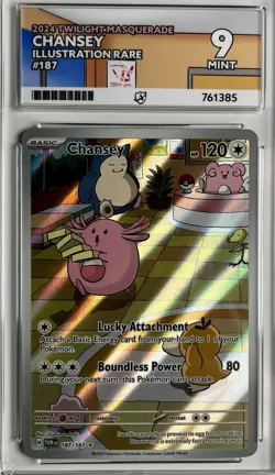 Pokemon Chansey TCG Twilight Masquerade Illustration Rare 187/167 Ace 9 Mint - Image 1